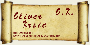 Oliver Kršić vizit kartica
